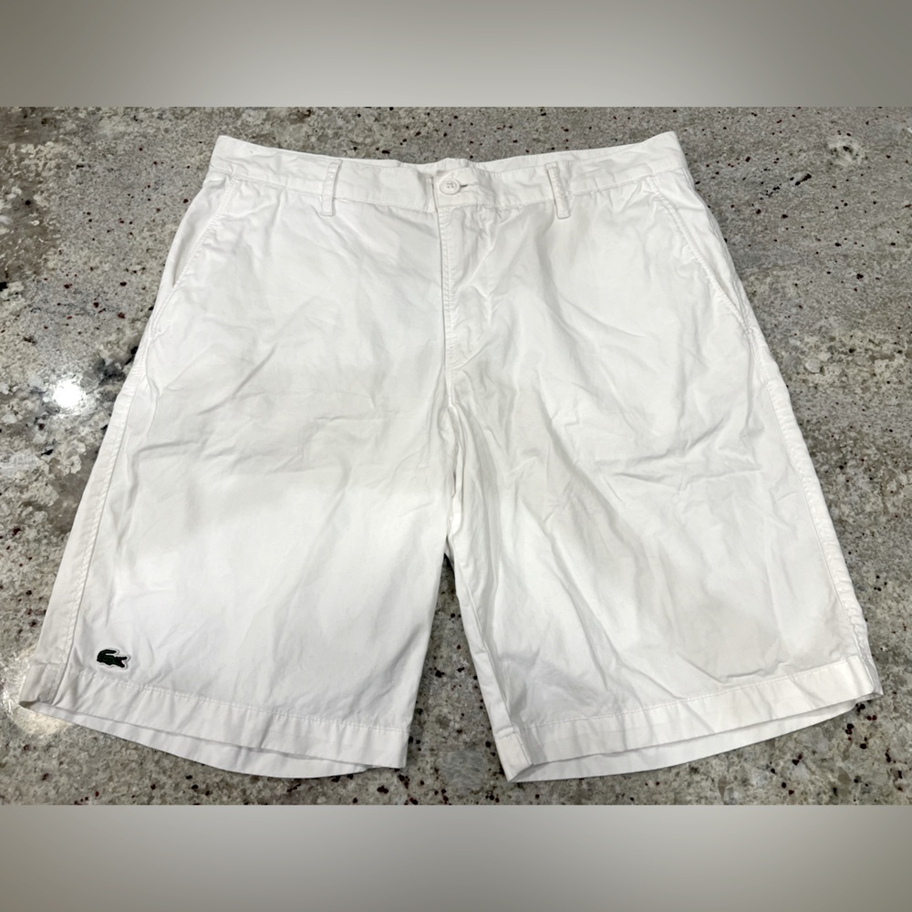 Lacoste Twill Cotton Short | Size: 34 | White | Great Condition